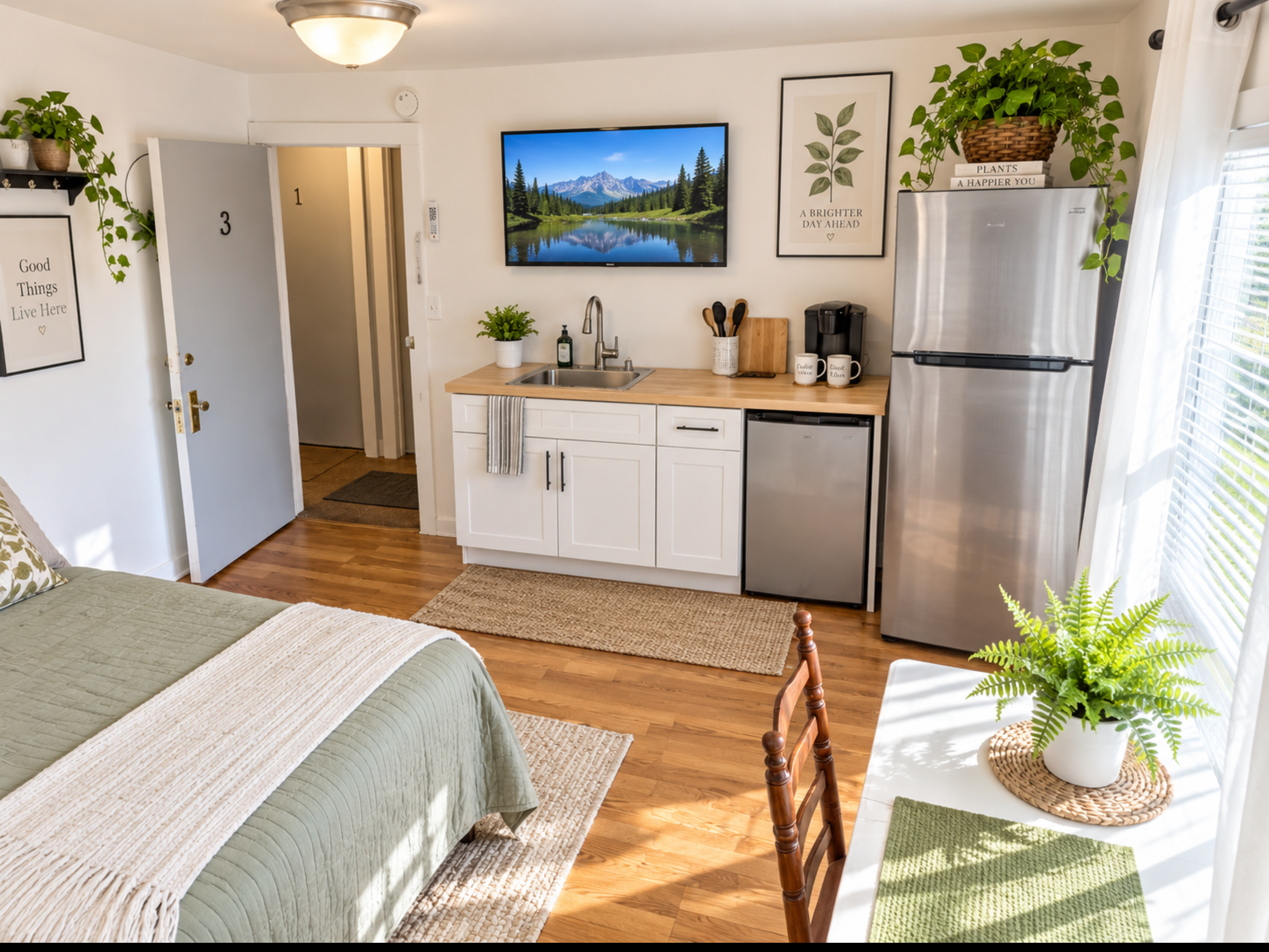 Apartment 3 bedroom kitchenette alternate view